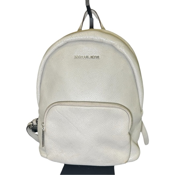 Michael Kors Handbags - Michael Kors Erin Pearl Grey Pebbled Leather MD Backpack